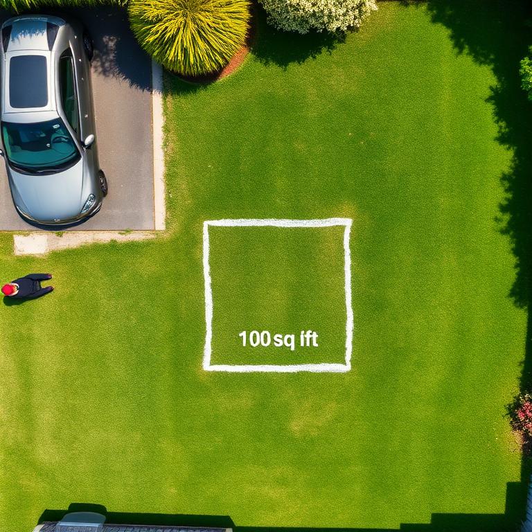 Visual reference showing what 100 square feet looks like